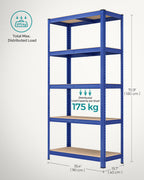 SONGMICS 5-Tier Heavy-Duty Shelving Units, Set of 2, Boltless Assembly