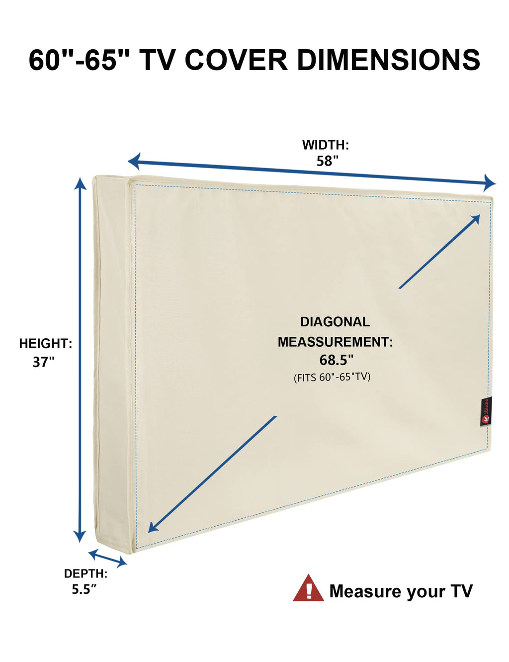 iBirdie Outdoor TV Cover 52 to 55 inch Weatherproof and Waterproof