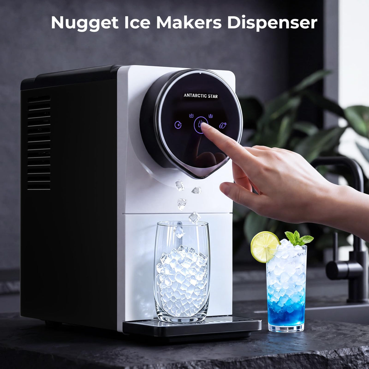 Nugget Ice Maker Countertop Gen 2, Auto Dispenser Machine