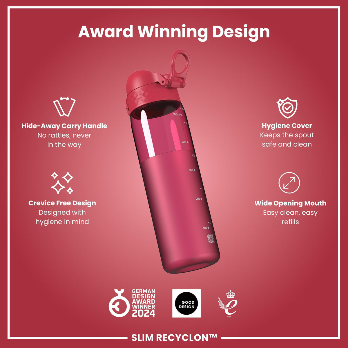 ION8 Leak Proof Water Bottle, 500ml (18oz), Fighter Jets