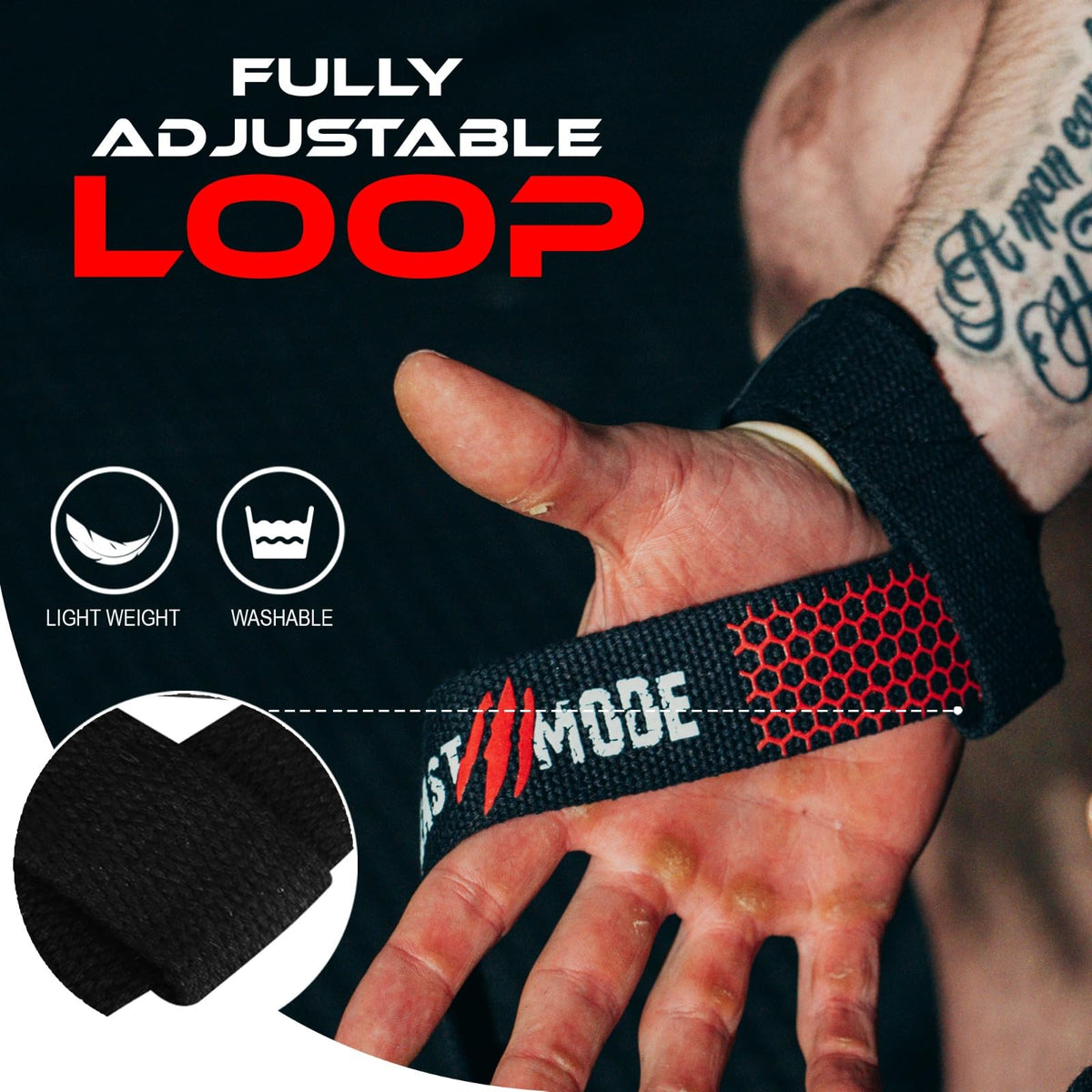 BEAST RAGE Weight Lifting Straps Fitness Padded Cotton Wrist Support Gel Advanced Grips Dumbbell Bar Wraps Heavy Duty Gym Bodybuilding Straps Power Deadlift Barbells Non Slip Exercise