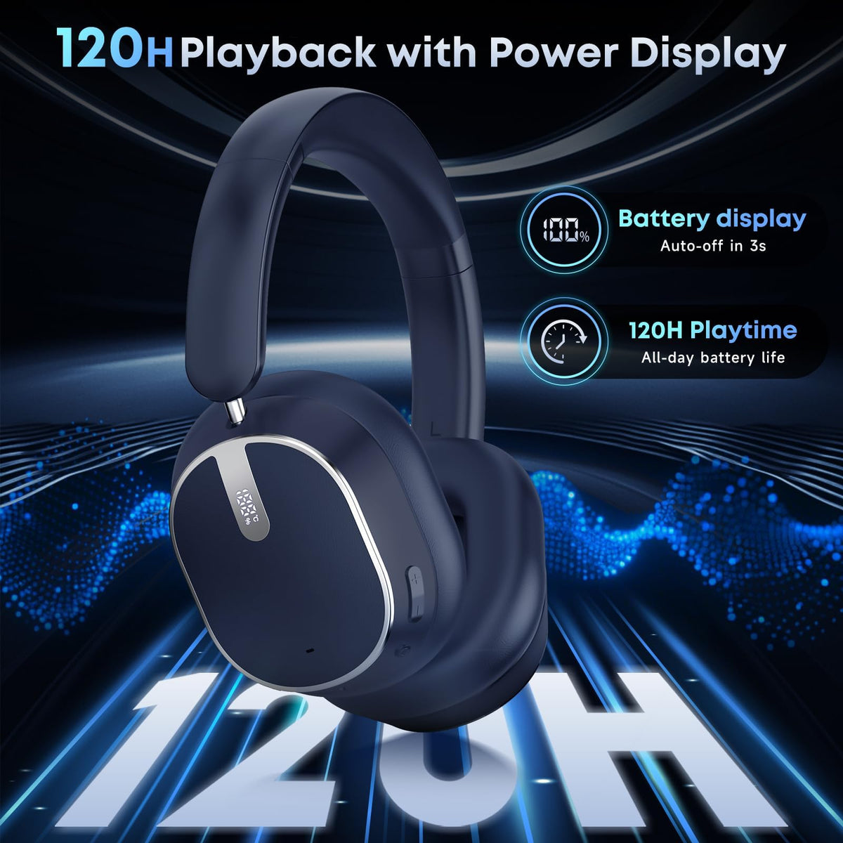 Hybrid Active Noise Cancelling Bluetooth Headphones Wireless Headphones