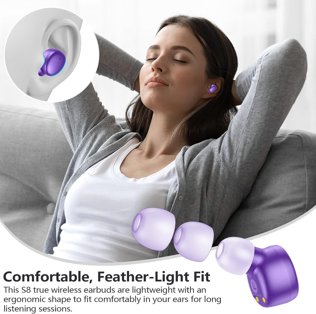 MOZOTER Mini Wireless Earbuds Bluetooth 5.3 in Ear Headphones Headsets