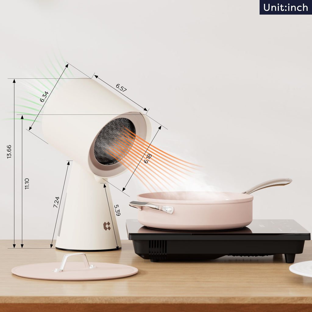 CIARRA Portable Range Hood, 2-Speed Desktop Kitchen Exhaust Fan