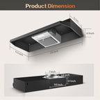 Range Hood 30 inch Under Cabinet, Stainless Steel Kitchen Vent Hood 280CFM, Built-in Kitchen Stove Hood w/Rocker Button Control, Ducted/Ductless Convertible Duct, 2 Speeds Fan, Bright LED Light