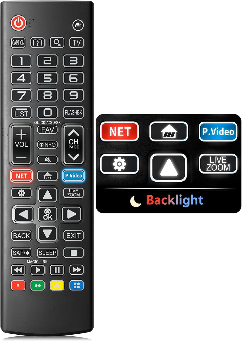 Universal Backlit Remote for LG Smart TV Remote Control Replacement