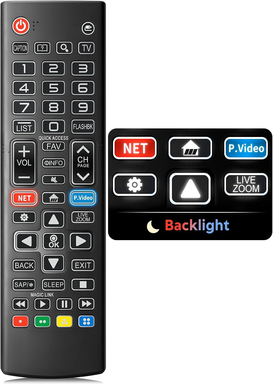 Universal Backlit Remote for LG Smart TV Remote Control Replacement