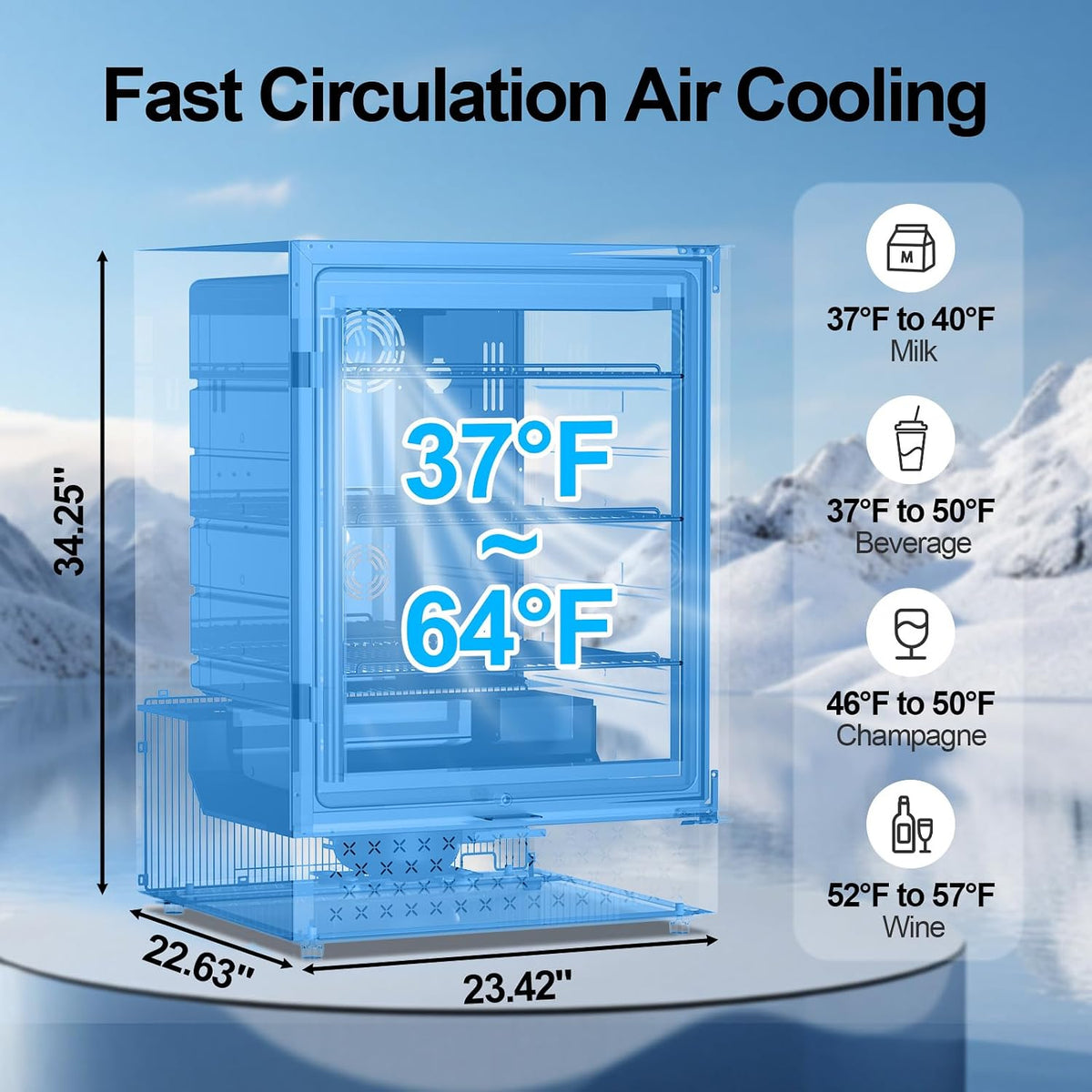 Mini Beverage Refrigerator Cooler -Small Beverage Fridge 1.4cu.ft