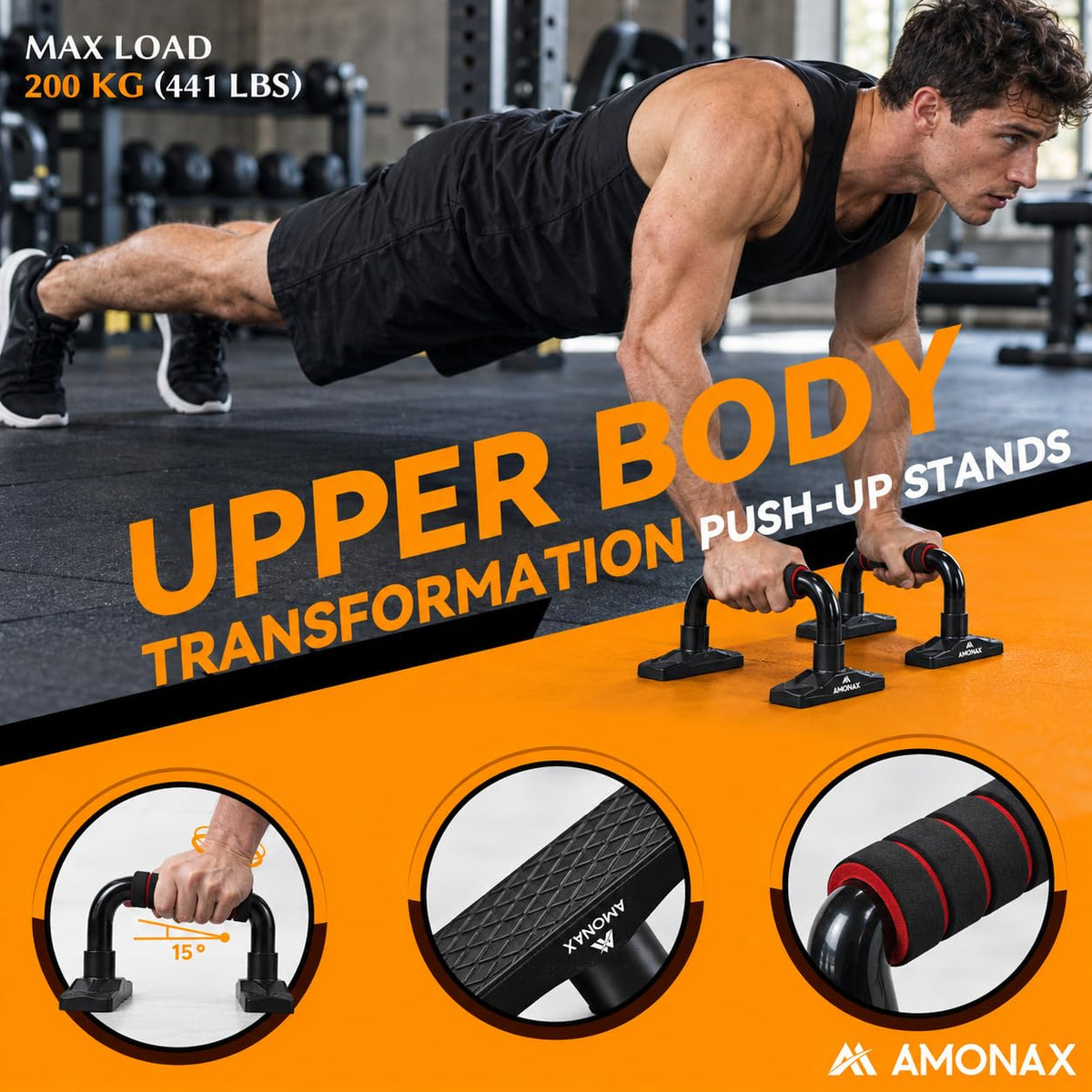 Amonax Convertible Ab Wheel Roller with Large Knee Mat for Core Abs Rollout