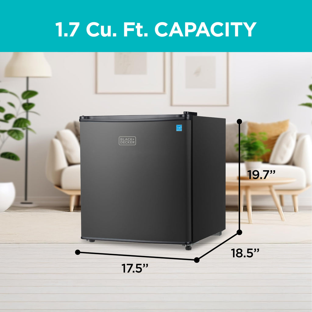 BLACK+DECKER 2.5 Cu. Ft. Compact Refrigerator, BCRK25V, Stainless Look