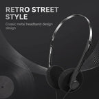 Retro Over-Ear Headphone,Vintage Feelings Underwire Headphones,Retro Lightweight Earphones,Hi-Fi Stereo Earphone Headset,Headphone,for Most Mobile Phones Playback Pevices Headphones (Black)