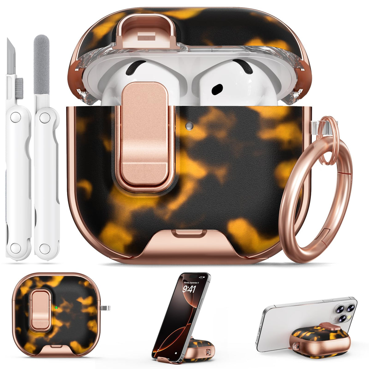 for AirPods Pro 2nd/1st Case (2023-2019)-Purple Bell Flower