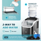 EUHOMY Countertop Ice Maker Machine with Handle, 26.4lbs Per Day, 9 Ice Cubes Ready in 6 Mins, Auto-Cleaning Portable Ice Maker with Basket and Scoop, for Home/Kitchen/Camping/RV (Black)
