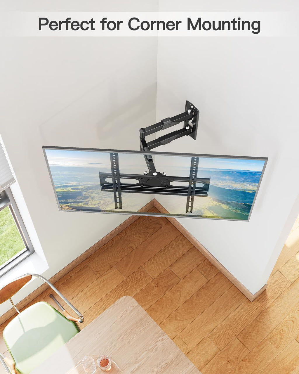 ELIVED Full Motion TV Wall Mount for 26-60" TVs, Max VESA 400x400, 77 lbs.