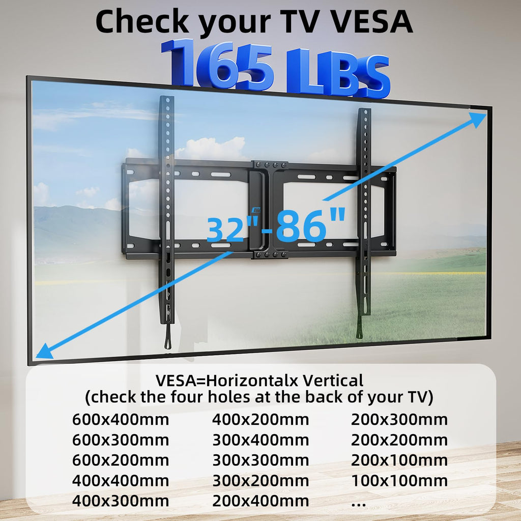 HOME VISION Heavy Duty Tilt TV Wall Mount for 32-86 Inch Flat/Curved Screen