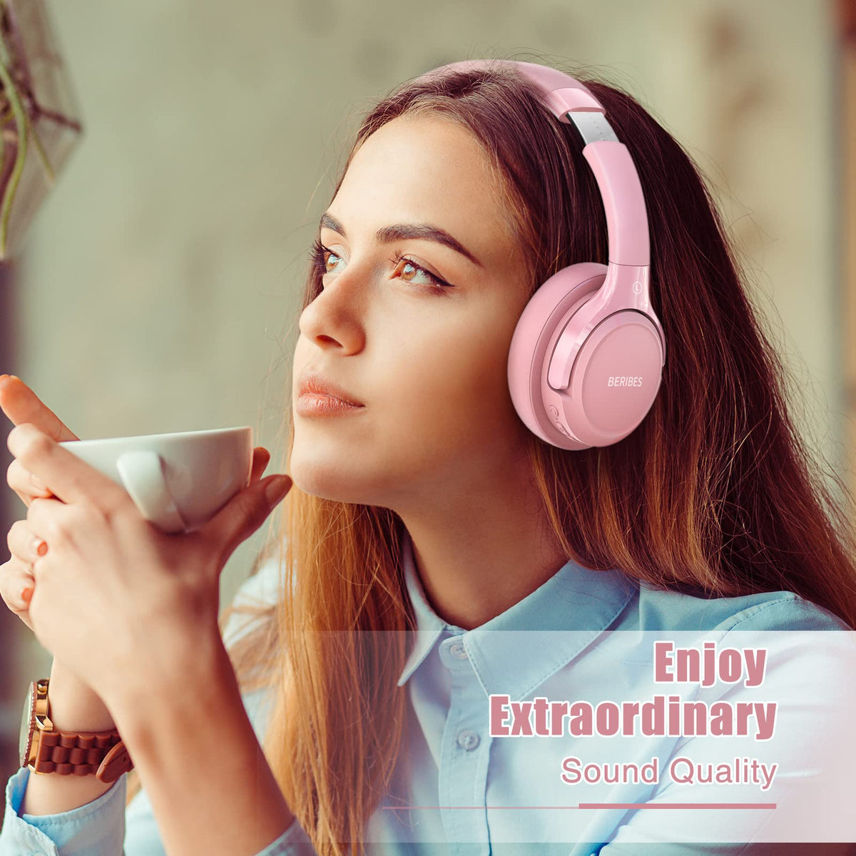 BERIBES Bluetooth Headphones Over Ear Wireless HiFi Stereo Headsets 65H 6EQ