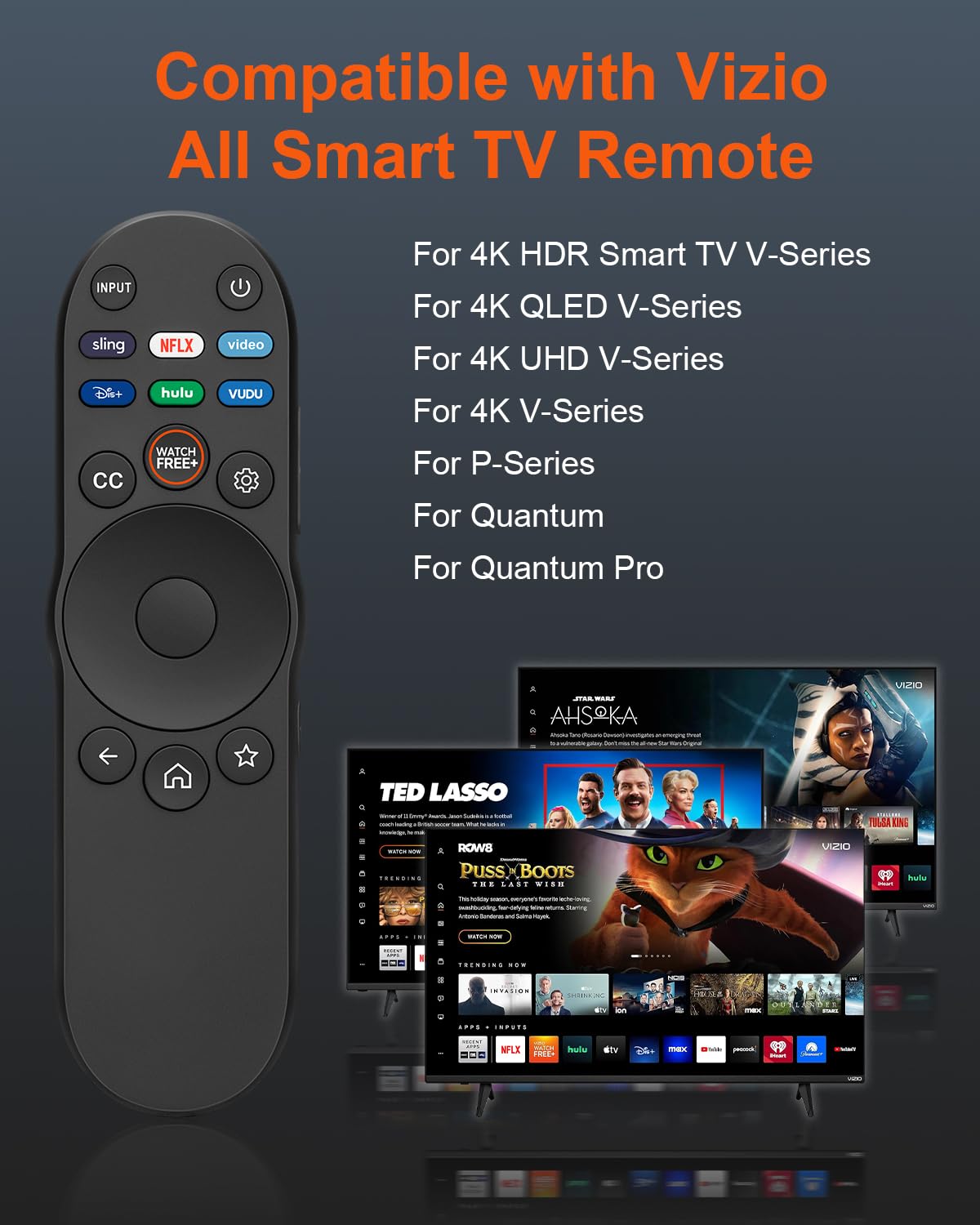 Universal Remote Control for Vizio Smart TV XRT270 XRT260 XRT140 XRT136 FHD 4K QLED UHD Smartcast Quantum Pro D/E/PX/P/M/V Series TV Remotes Replacement