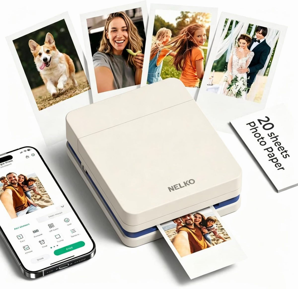 Nelko PP01 Photo Printer, 2x3 Portable Photo Printer, Mini Printer, Purple
