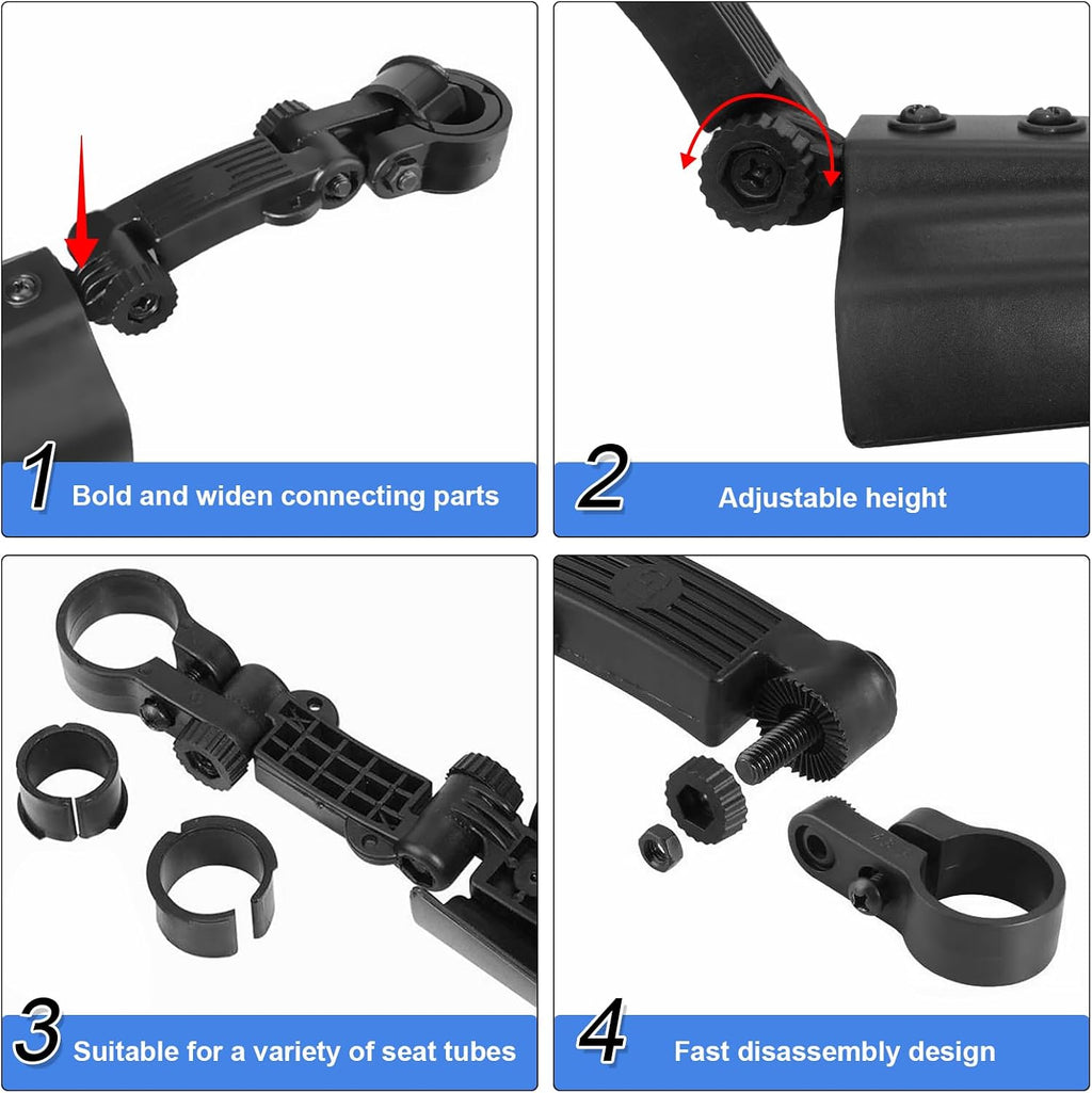Bike Mudguard Set, Portable Adjustable Road Mountain Bike Bicycle Cycling Tires Front and Rear Mud Guard Fenders for MTB Mountain Road Bike