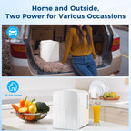 Antarctic Star Compact Refrigerator, Portable Mini Fridge, Skin Care 4L Capacity/6 Cans, for Bedroom, Car, Office & Dorm, Small Cooler for Cosmetics, Beverage and Food, White