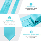 URAQT Men Solid Satin Necktie, 8cm Classic Formal Tie