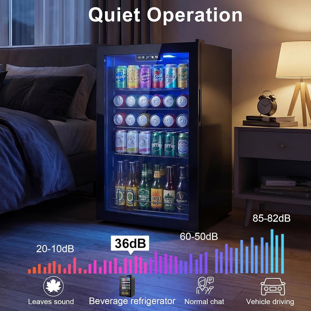 Mini Beverage Refrigerator Cooler -Small Beverage Fridge 1.4cu.ft