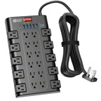 SUPERDANNY Power Strip Surge Protector, 22 AC 6 USB, 2100J, 6.5Ft,1875W/15A