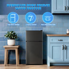 DEMULLER 45L Personal Double‑Door Mini Fridge With Freezer, Blue