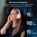 TOZO HT3 Hybrid Noise Cancelling Wireless Headphones, 90H Over Ear Headset