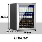 DOGHLY 0.95 Cu.Ft Mini Fridge Mirror Door for Beverages & Skincare, 24 Cans
