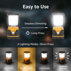 LE Camping Lantern Battery Powered, 1000lm Camping Light, Warm & Cool Lamp
