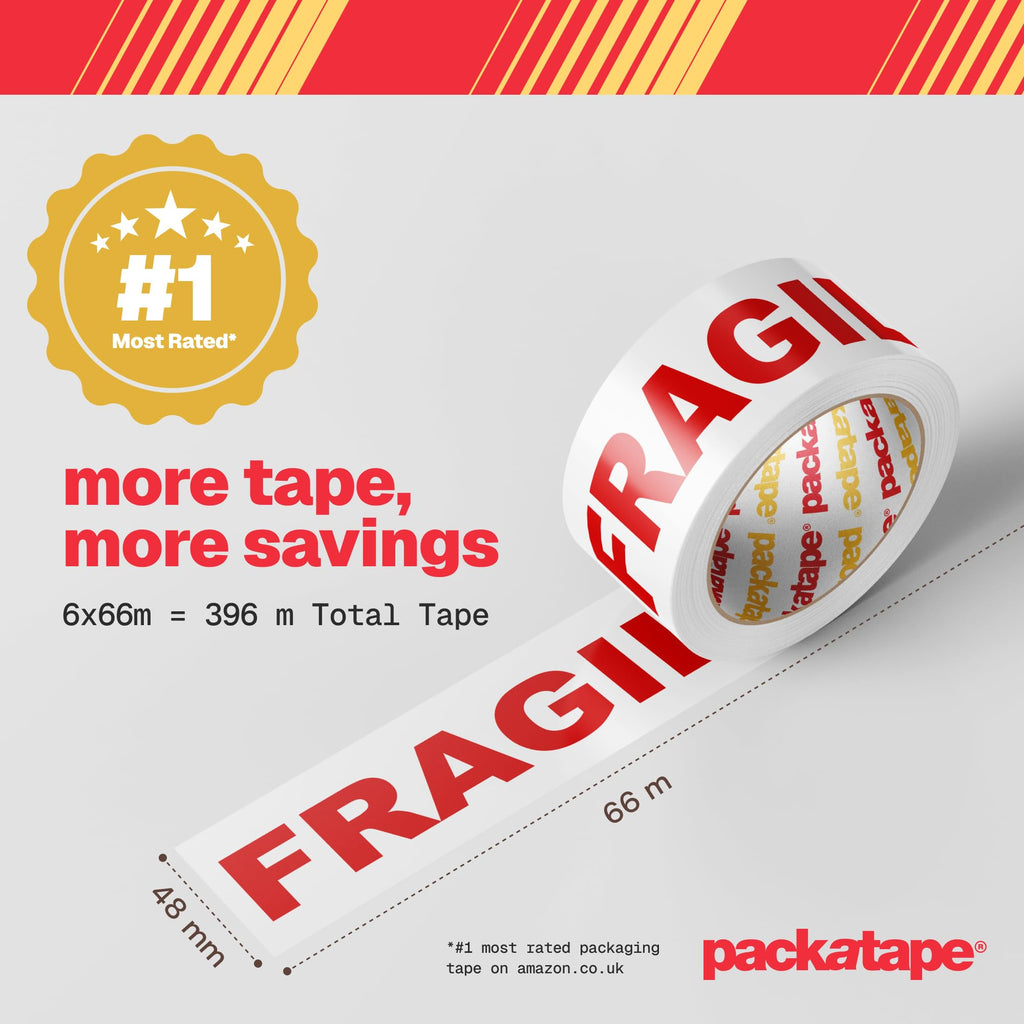 Packatape - 3 Rolls Per Pack 48MM x 66M Brown Packaging Tape for Parcels and Boxes. This 3 rolls pack of Heavy Duty Brown Packing Tape Provides a Strong, Secure and Sticky Seal for your Boxes