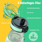 Sahara Sailor Water Bottle 1L, Leakproof Tritan Bottle with Time Marker