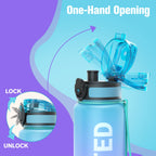 Sahara Sailor Water Bottle 1L, Leakproof Tritan Bottle with Time Marker