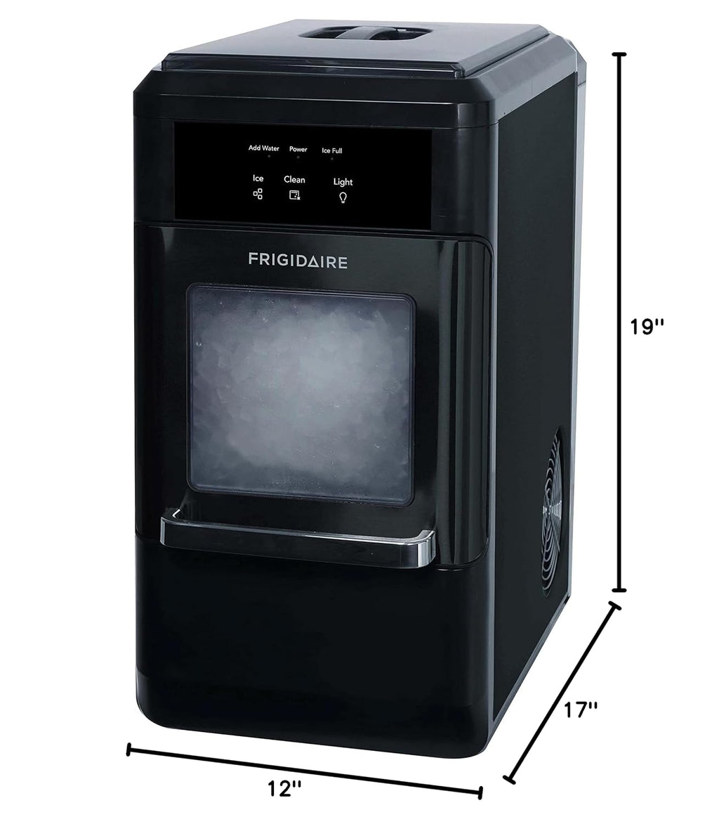 Frigidaire EFIC237 Countertop Crunchy Chewable Nugget Ice Maker, 44lbs per day, Black Stainless