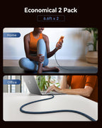 INIU 240W USB C to USB C Charger Cable, [2-Pack 2m] PD Type C Charge Cable