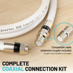 energeaster 10FT RG6 Coaxial Cable with Waterproof Rubber Boot, Black