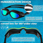 Winline Adult Swimming Goggles,Open Water Goggles Swimming Anti Fog UV Protection No Leakage Clear Vision Easy to Adjust for Adults Men Women Teenagers