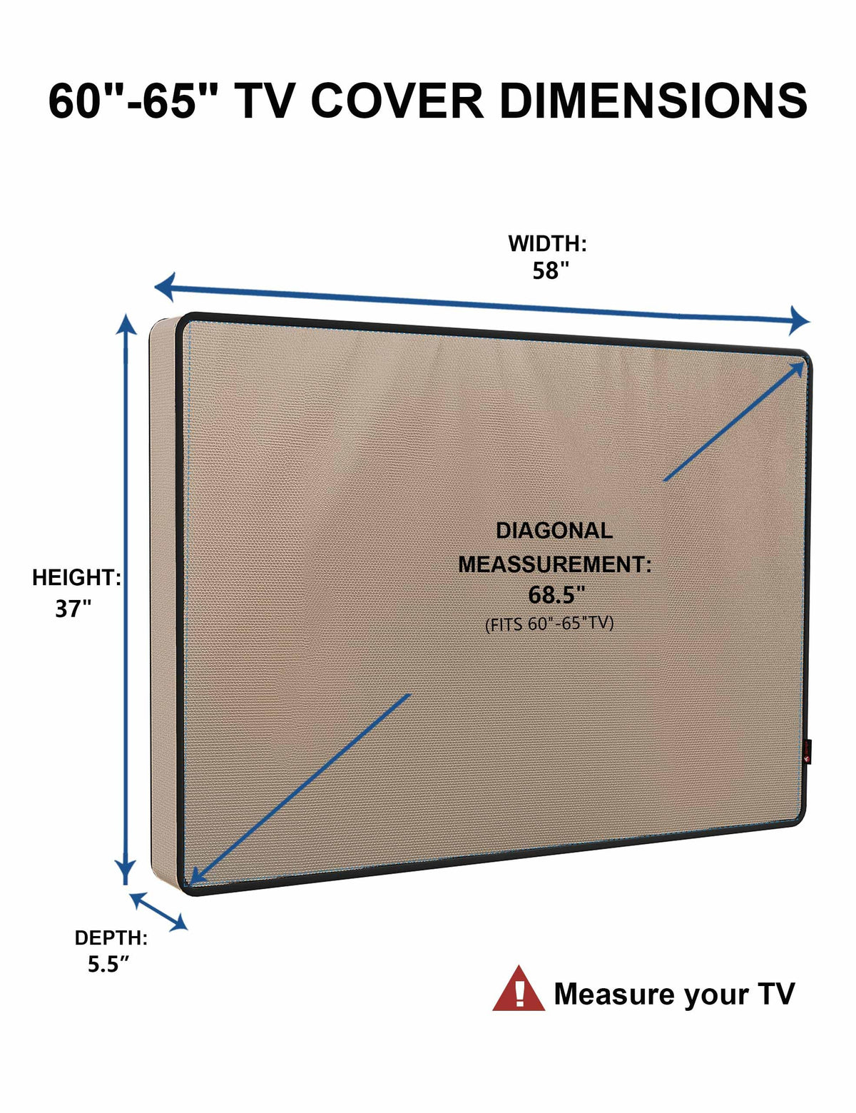 iBirdie Outdoor TV Cover 52 to 55 inch Weatherproof and Waterproof