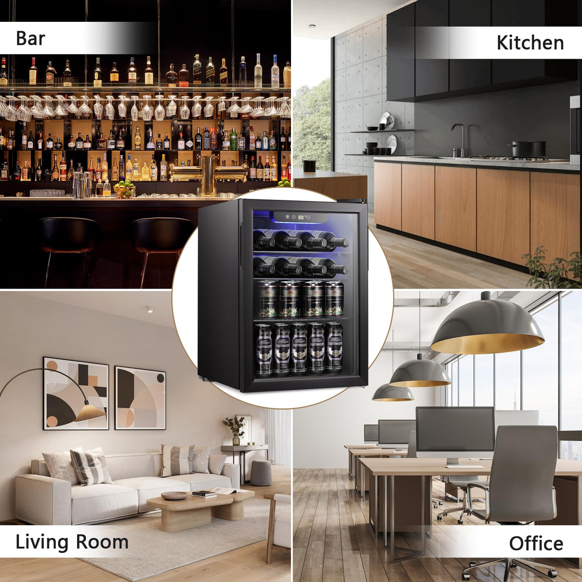 Antarctic Star 12 Bottle 48 Can Beverage Refrigerator Cooler - Mini Fridge Glass Door for Beer Soda Drinks or Wine,Freestanding Beverage Fridge for Home and Bar with Adjustable Shelving, 1.3 Cu. Ft.