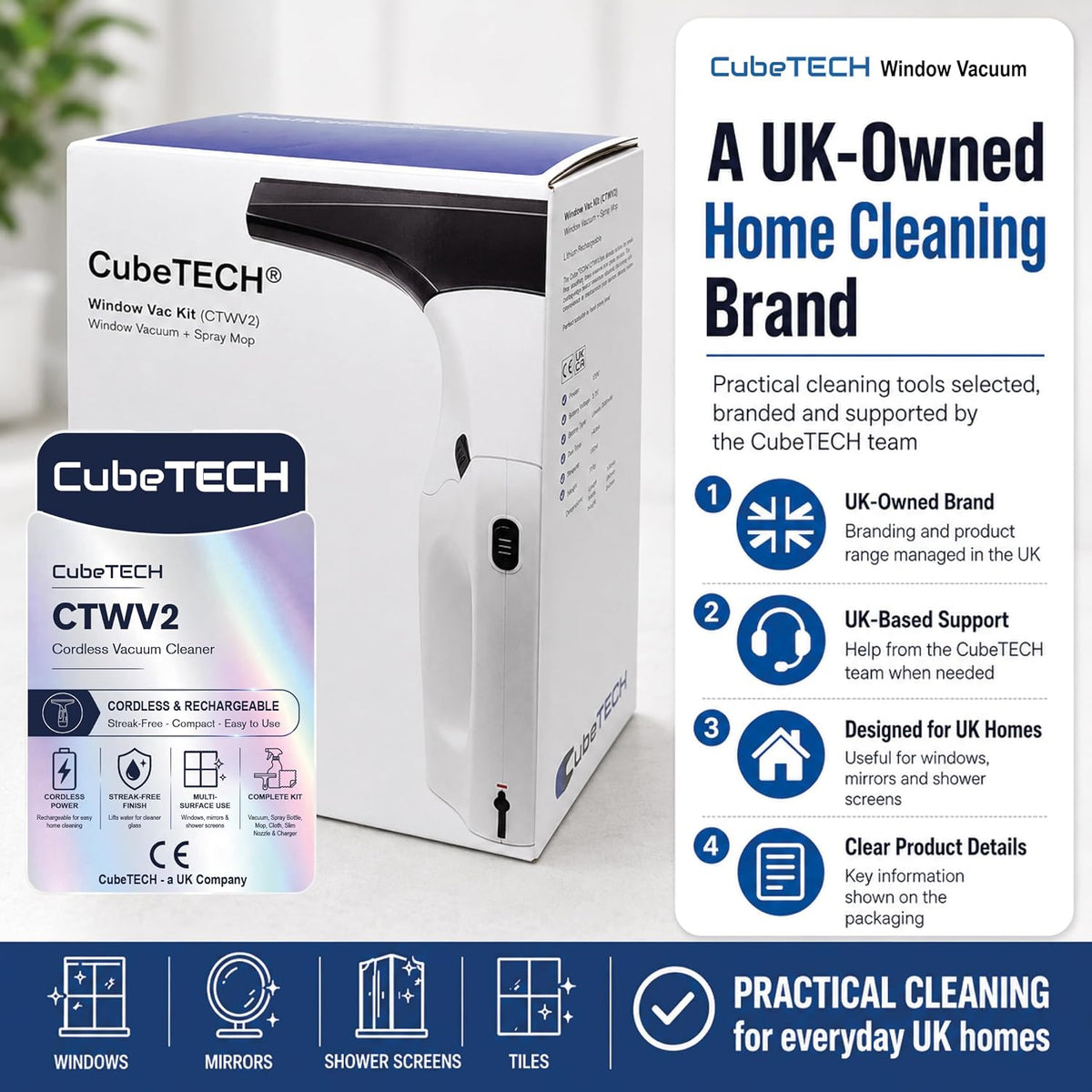 CubeTECH Window Vacuum Cleaner CTWV2