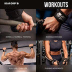 BEAR GRIP Gym Gloves for Men & Women – Open Workout Gloves with Adjustable Wrist Wraps, Breathable Silicone Grip Design for Weightlifting, Bodybuilding, Powerlifting & Calisthenics