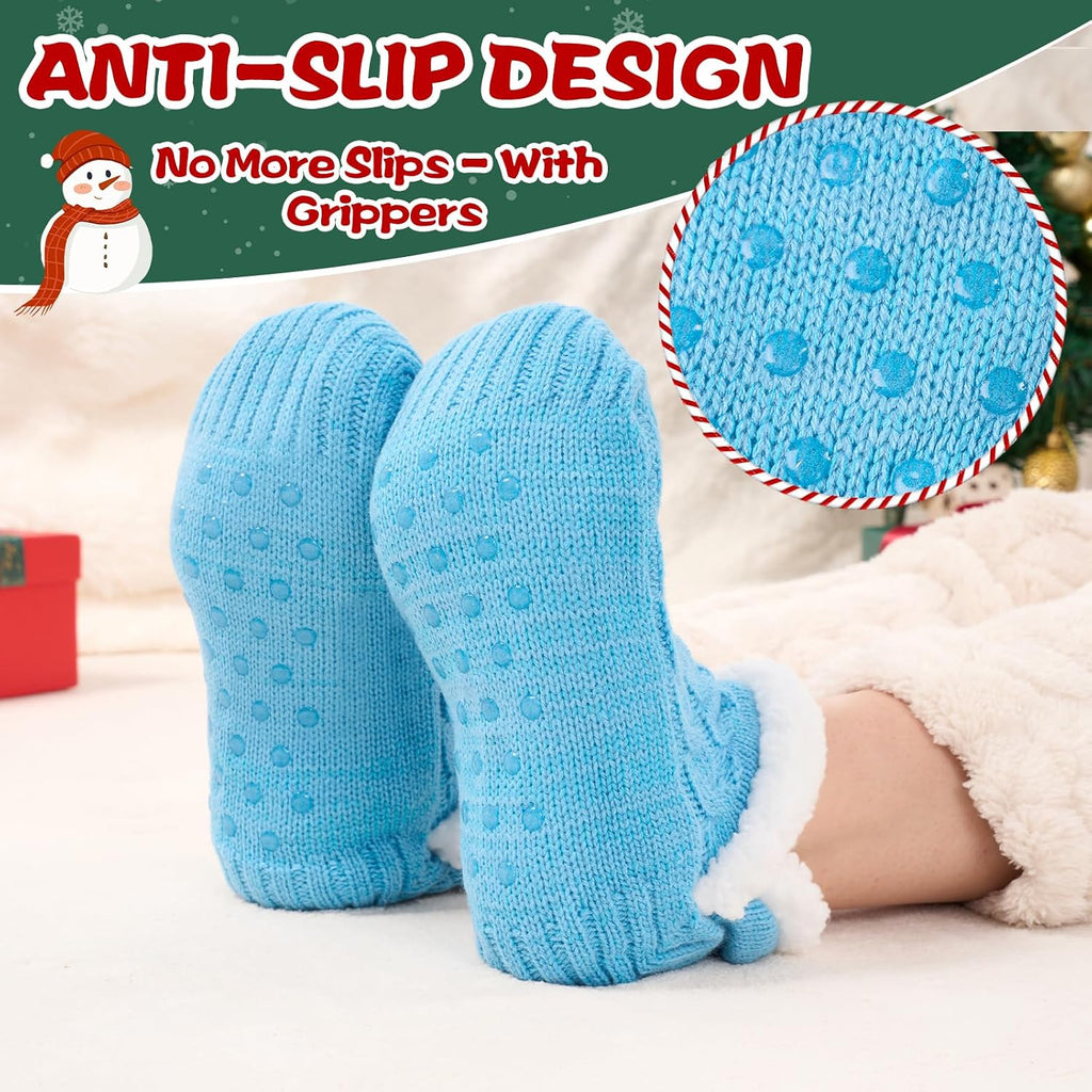 Niorasen Fluffy Slipper Socks Women Men, Winter Gift for Her, UK 4-9