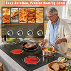 2 Burner Electric Cooktop 110V, 2000W Shard Power