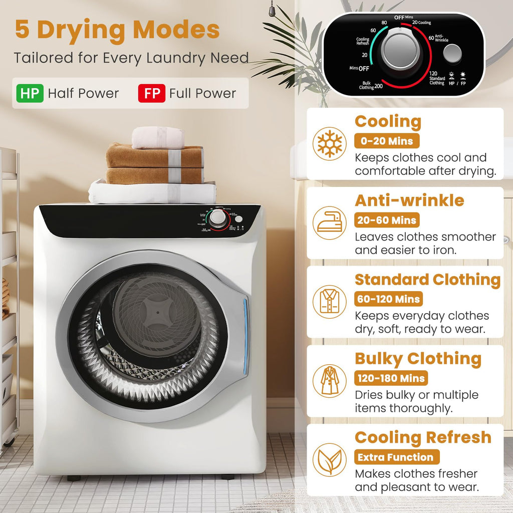 Auertech Portable Washer and Dryer Combo Set, 2.8 CU. FT. Portable Clothes Dryers with Boot Dryer, 28 lbs Fully Automatic Washing Machine, Compact Washer and Dryer for Apartment, RV, Dorm