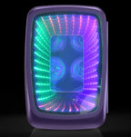 Frigidaire Gaming Light Up Mini Beverage Refrigerator, 6 can, 4 liters, Cooler with large see through door and LED lights Perfect for Gaming Experience, Home, Office, or Cars.12V Charger (Blue)