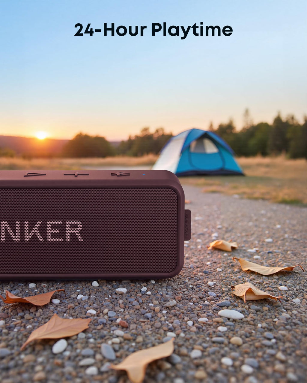 Anker soundcore 2 Portable Bluetooth Speaker, 24-Hour Playtime, IPX7