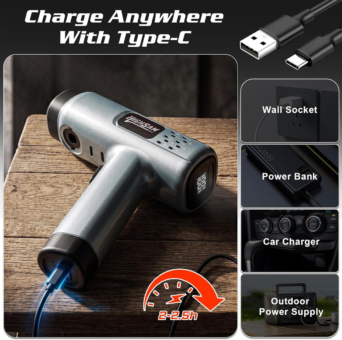 Cordless Portable Washer,Type-C Rechargeable Handheld Washer,1.5lbs