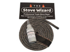 Stove Rope Kit 10mm x 2.5m Black 50ml Glue 100mm Tape