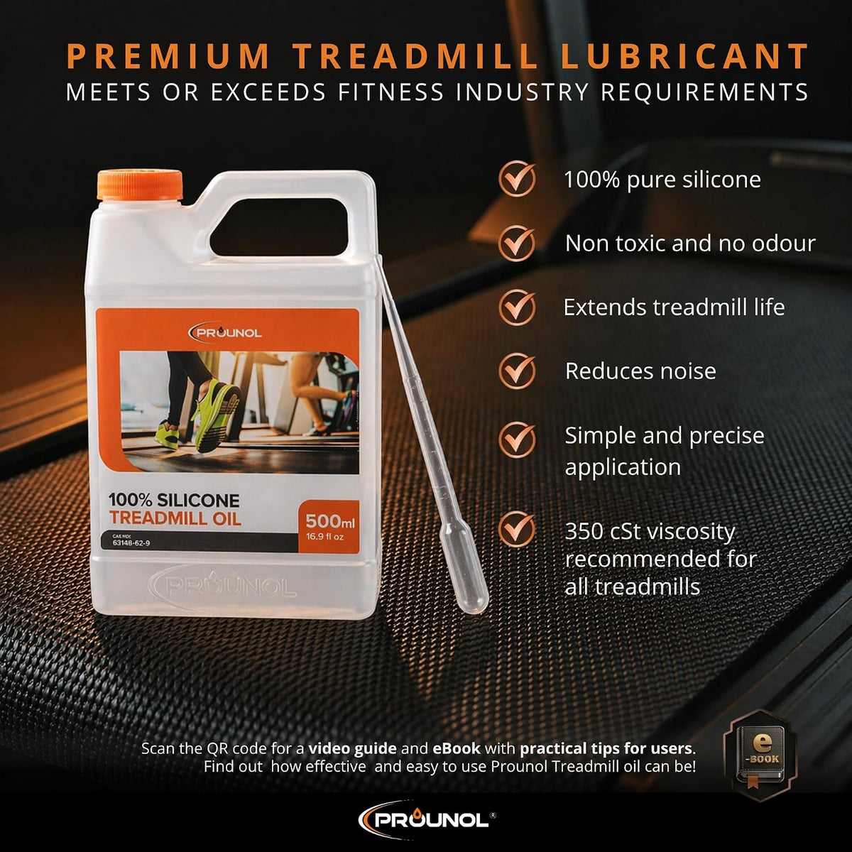 Prounol Treadmill Lubricant Oil - 500 ml - 100% Pure Silicone, Walking Pads